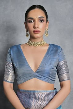 v neck blouse designs front and back